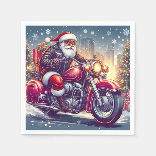 Santa Claus in motormodus Servet (Voorkant)