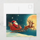 Santa Claus in Sleigh Feestdagenkaart (Voorkant / Achterkant)