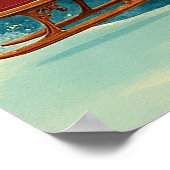 Santa Claus in sleigh with reindeer Poster (Hoek)