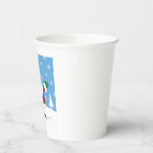 Santa Claus in Snowy Winter Scene Papieren Bekers (Links)