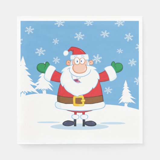 Santa Claus in Snowy Winter Scene Servet (Voorkant)