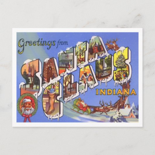 Santa Claus, Indiana  Big Letters Briefkaart (Voorkant)