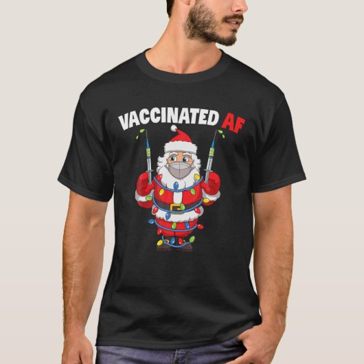 Santa Claus Ingepast kerstvaccinatie AF T-shirt (Voorkant)