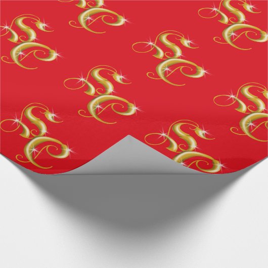 Santa Claus Initialen Gift Wrap Cadeaupapier (Hoek)