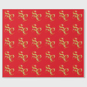 Santa Claus Initialen Gift Wrap Cadeaupapier (Vlak)