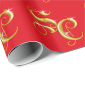 Santa Claus Initialen Gift Wrap Cadeaupapier (Rol Hoek)