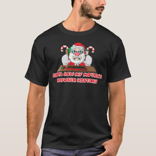 Santa Claus Internet Browser Geschiedenis - Moeder T-shirt (Voorkant)