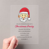 Santa Claus invites you to a Christmas party Acryl Uitnodigingen (Insitu (Draagbaar))