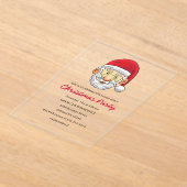 Santa Claus invites you to a Christmas party Acryl Uitnodigingen (Laagn)