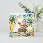 Santa Claus is at the beach for Christmas in July  Kaart (Staand voorkant)
