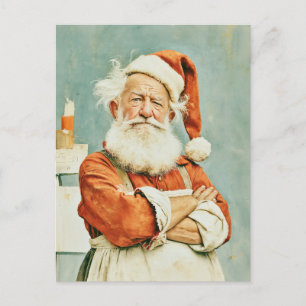 Santa Claus is Fed Up Oude Portret Briefkaart