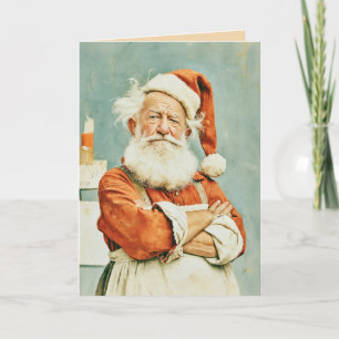 Santa Claus is Fed Up Oude Portretfoto Kaart