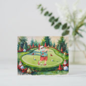 SANTA CLAUS is golfing Christmas Holiday  Briefkaart (Staand voorkant)