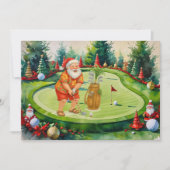 SANTA CLAUS is golfing Christmas Holiday Kaart (Voorkant)