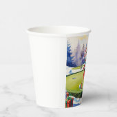 Santa Claus is golfing on Christmas golf course  Papieren Bekers (Rechts)