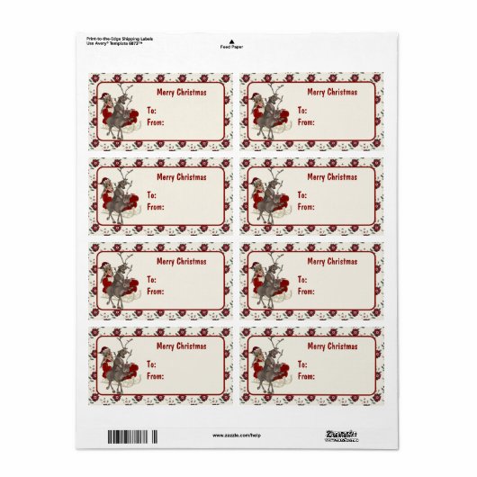 Santa Claus is laat-kerstLabels Etiket (Full Sheet)