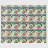 Santa Claus is playing tennis Christmas Holiday Cadeaupapier (Vlak)
