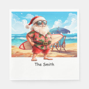 SANTA CLAUS  is Surfing Beach Achtergrond Servet
