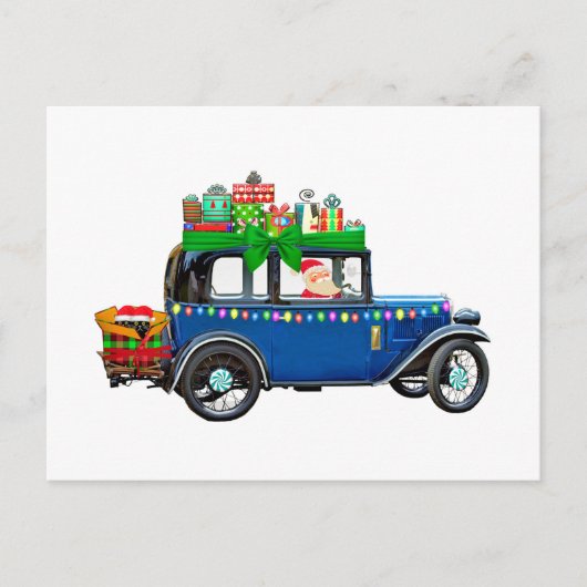 Santa Claus Jalopy Briefkaart (Voorkant)