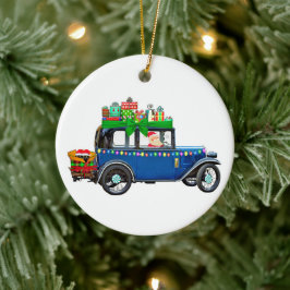 Santa Claus Jalopy Keramisch Ornament