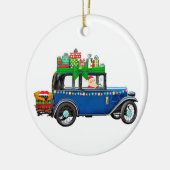 Santa Claus Jalopy Keramisch Ornament (Links)