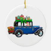 Santa Claus Jalopy Keramisch Ornament (Achterkant)