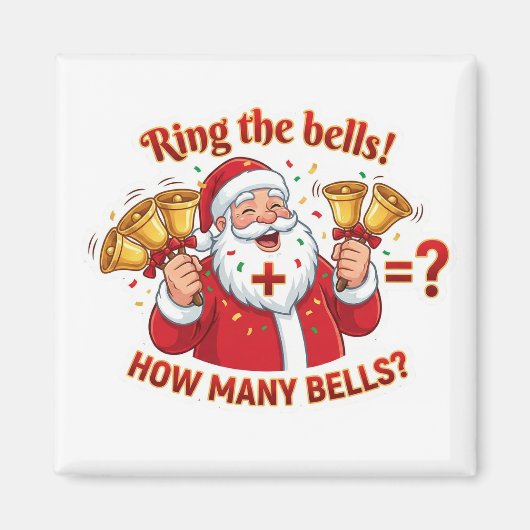 Santa Claus Jingle Bells Addition Math Game Magnet (Voorkant)
