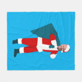 santa claus joe biden blauwe kerst fleece deken (Voorkant (Horizontaal))
