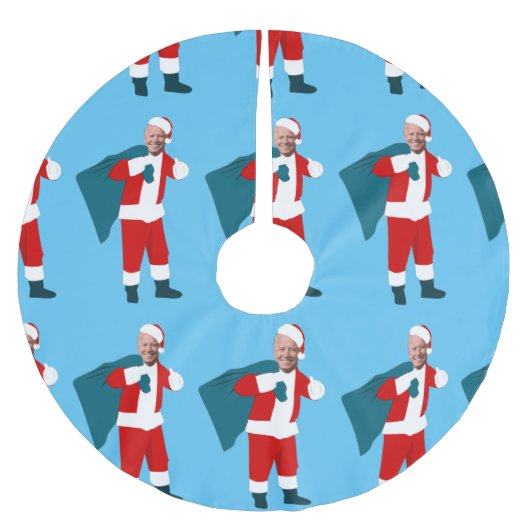 santa claus joe biden blauwe kerst kerstboom rok (Voorkant)