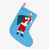 santa claus joe biden blauwe kerst kleine kerstsok (Voorkant (Hangend))