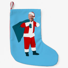 santa claus joe biden blauwe kerst kleine kerstsok