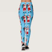santa claus joe biden blauwe kerst leggings (Achterkant)