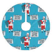santa claus joe biden blue xmas wit kerstboom rok (Voorkant)