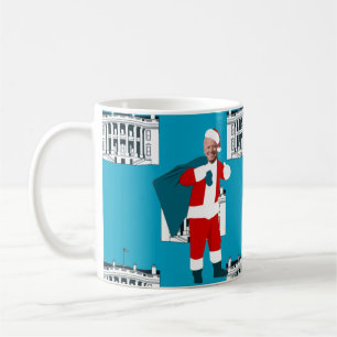 santa claus joe biden blue xmas wit koffiemok