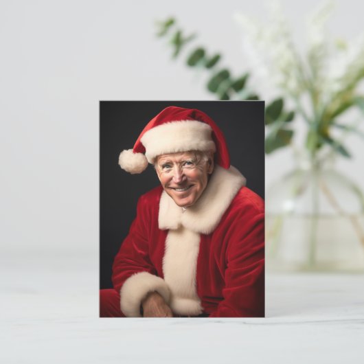 Santa Claus Joe Biden Feestdagenkaart (Staand voorkant)