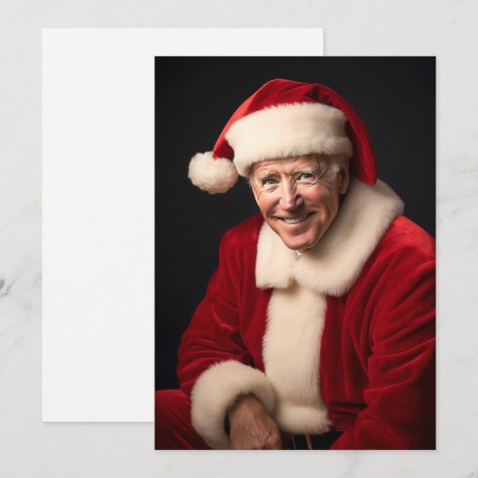 Santa Claus Joe Biden Feestdagenkaart (Voorkant / Achterkant)