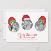 Santa Claus Jolly Elf Whimsical North Pole 3 Feestdagenkaart (Voorkant)