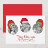 Santa Claus Jolly Elf Whimsical North Pole 3 Feestdagenkaart (Voorkant / Achterkant)