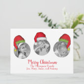 Santa Claus Jolly Elf Whimsical North Pole 3 Feestdagenkaart (Staand voorkant)