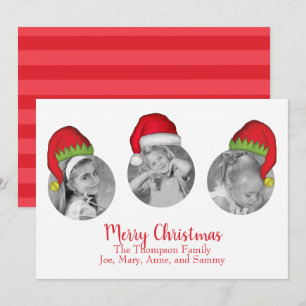 Santa Claus Jolly-kerstfotokaart Multifoto Feestdagenkaart