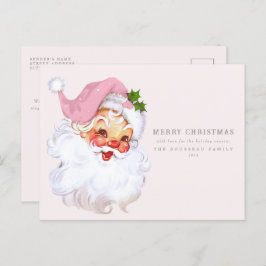 Santa Claus Jolly Retro Vakantie Briefkaart
