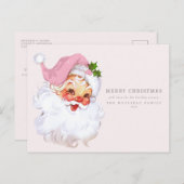 Santa Claus Jolly Retro Vakantie Briefkaart (Voorkant / Achterkant)