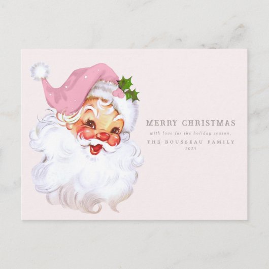 Santa Claus Jolly Retro Vakantie Briefkaart (Voorkant)