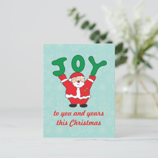 Santa Claus Joy Christmas Briefkaart (Staand voorkant)