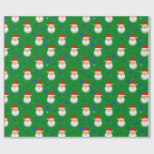 Santa Claus Joy Kerstgroene feestdag Cadeaupapier (Vlak)