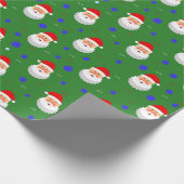 Santa Claus Joy Kerstgroene feestdag Cadeaupapier (Hoek)