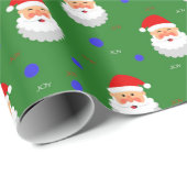 Santa Claus Joy Kerstgroene feestdag Cadeaupapier (Rol Hoek)