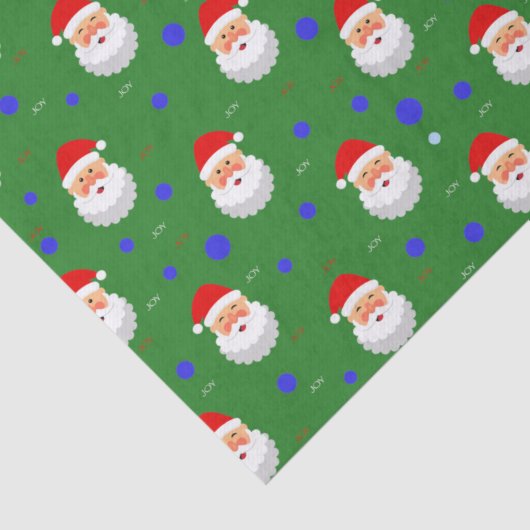 Santa Claus Joy Kerstgroene feestdag Tissuepapier (Detail)