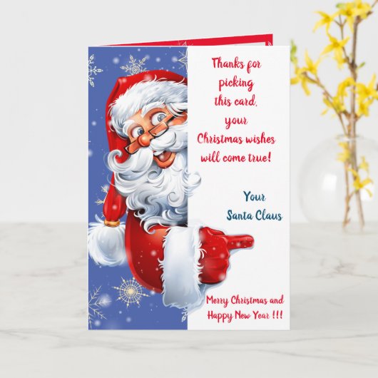 Santa Claus Kaart (Gele Bloem)