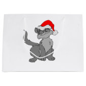 Santa Claus-kat met een rode kersthoed Groot Cadeauzakje (Voorkant)